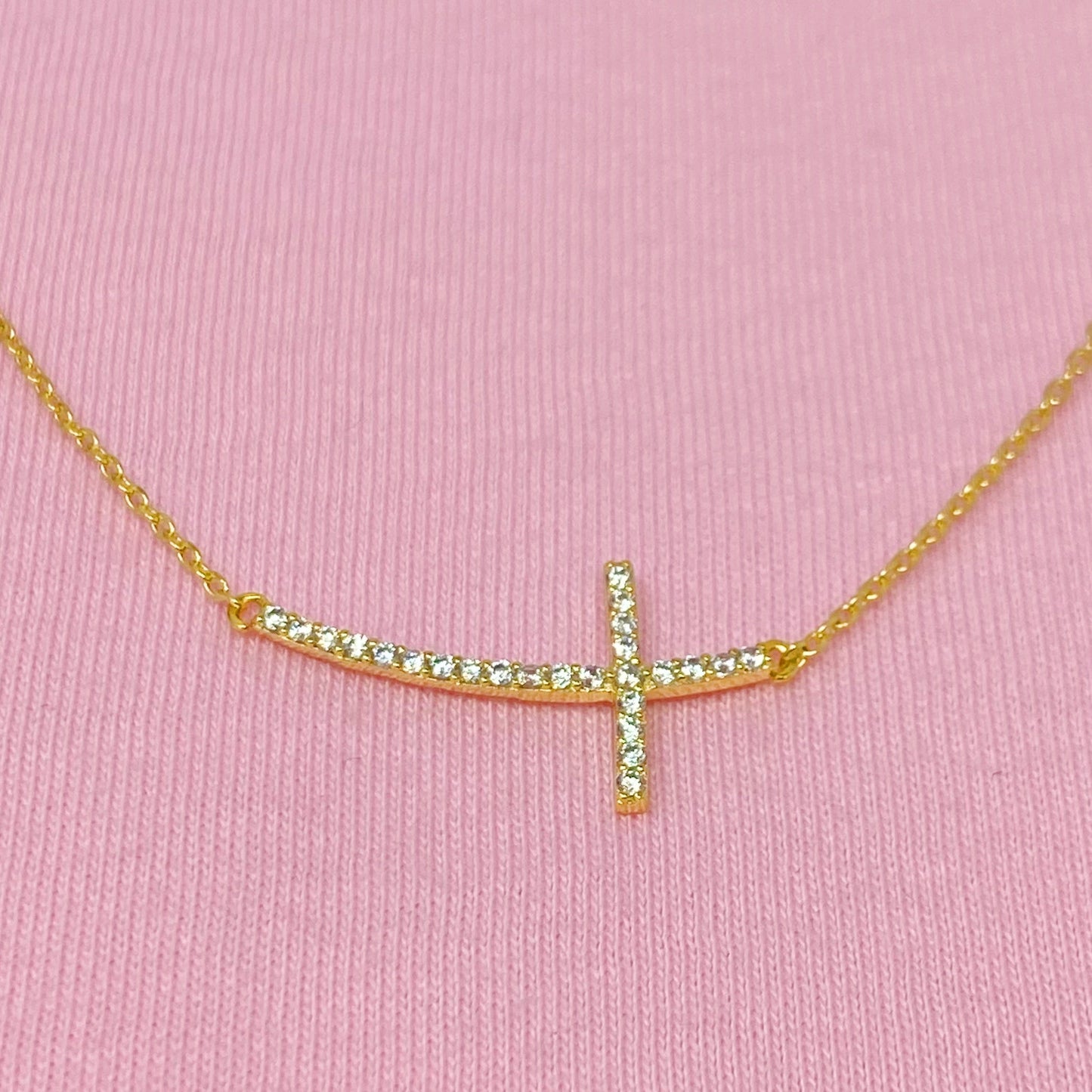 Shiny Side Cross Necklace